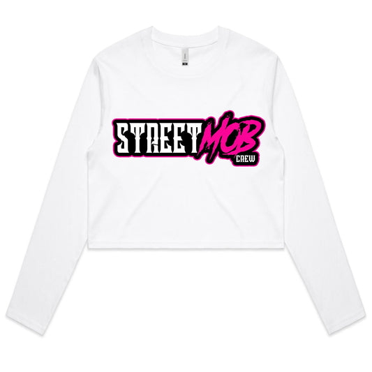 SM 2.0 Pink - Women's Long Sleeve Crop Tee